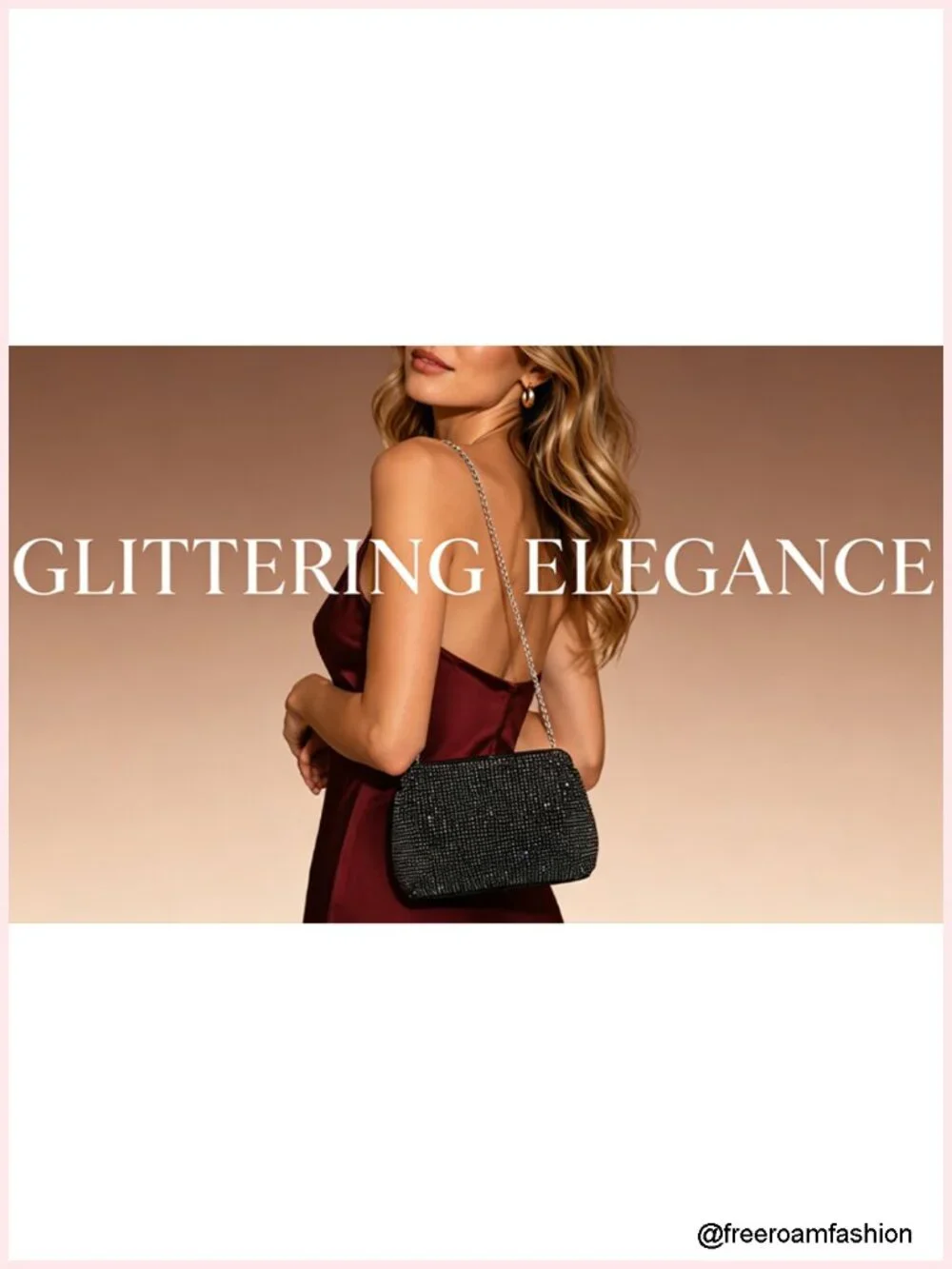 Sparkly Rhinestone Crystal Clutch Evening Bag Crossbody Purse